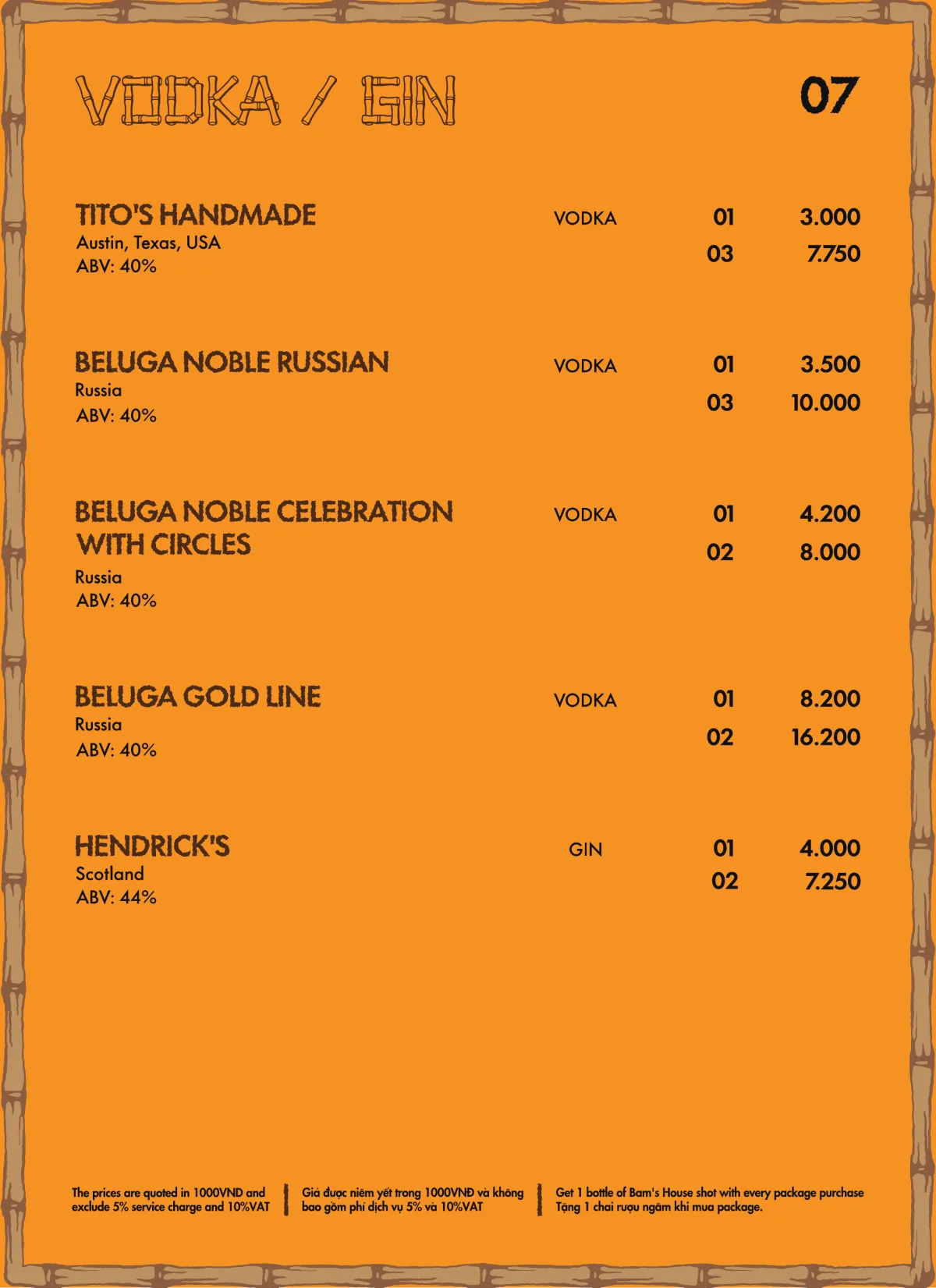 Menu Bam Bam trang 8 trên 18
