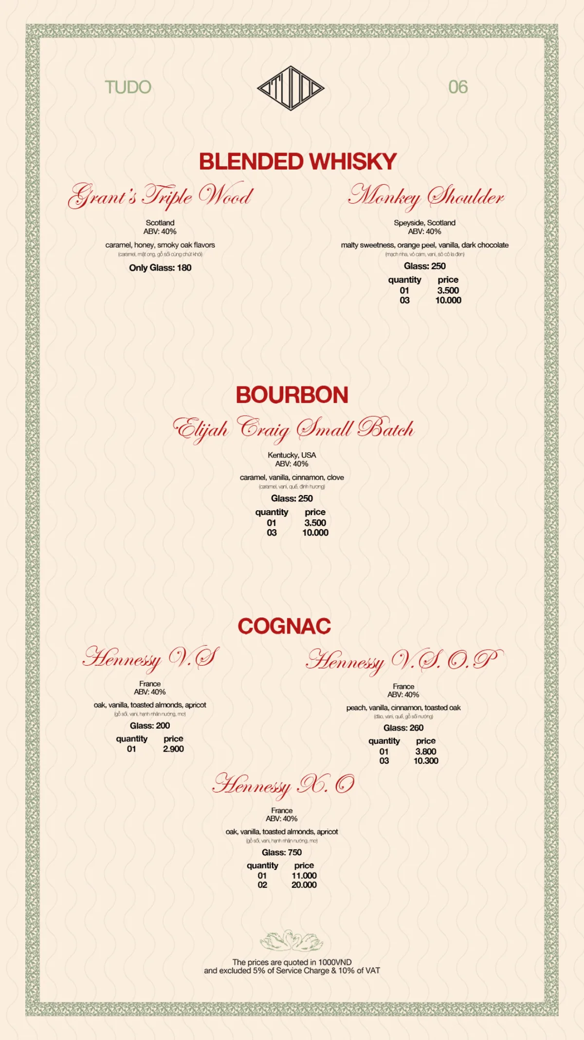 Menu Bodega Saigon trang 6 trên 15