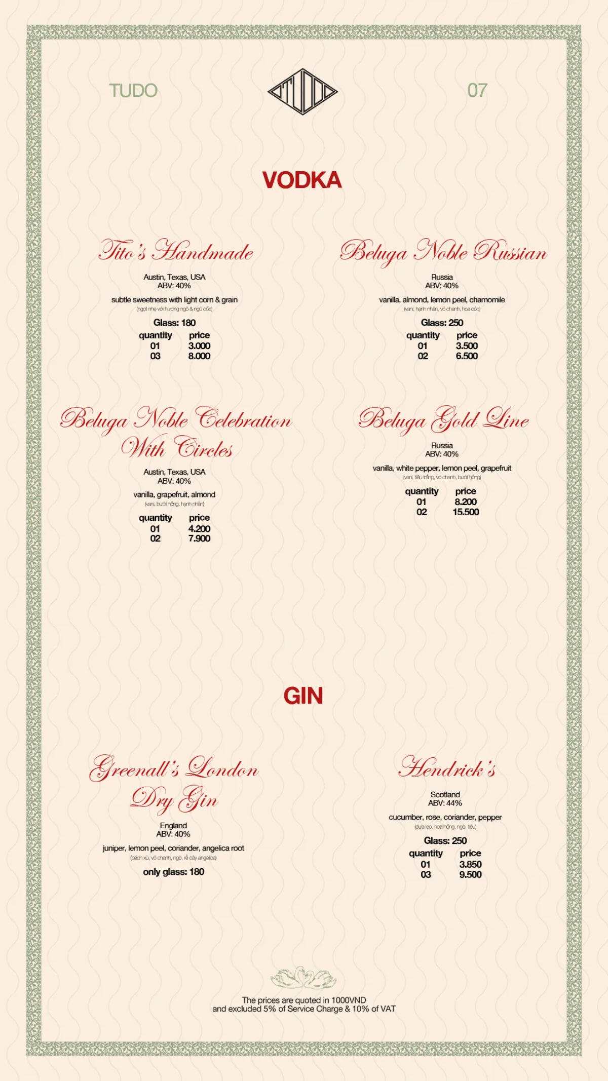 Menu Bodega Saigon trang 7 trên 15