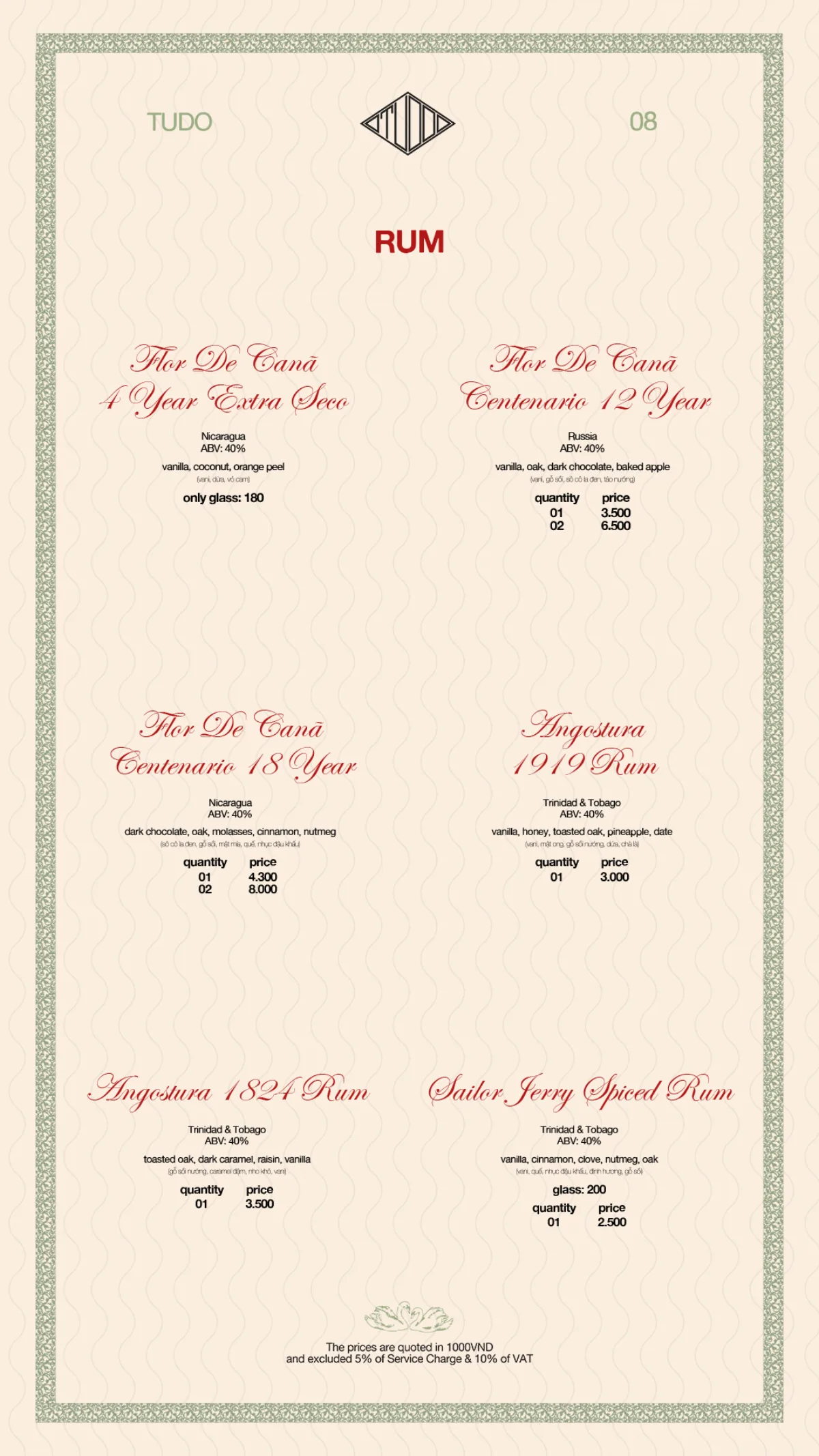 Menu Bodega Saigon trang 8 trên 15