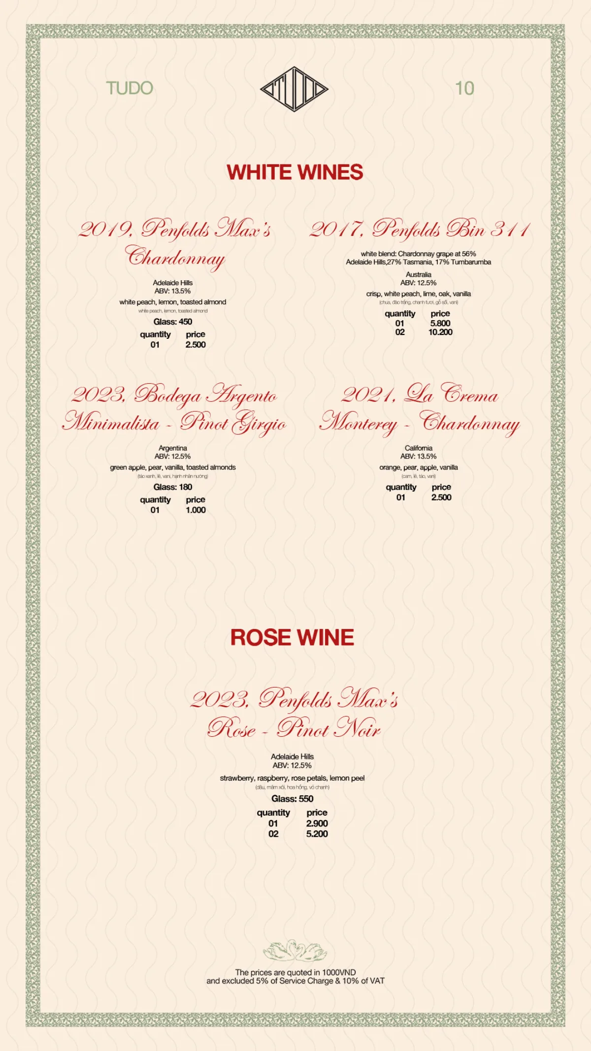 Menu Bodega Saigon trang 10 trên 15