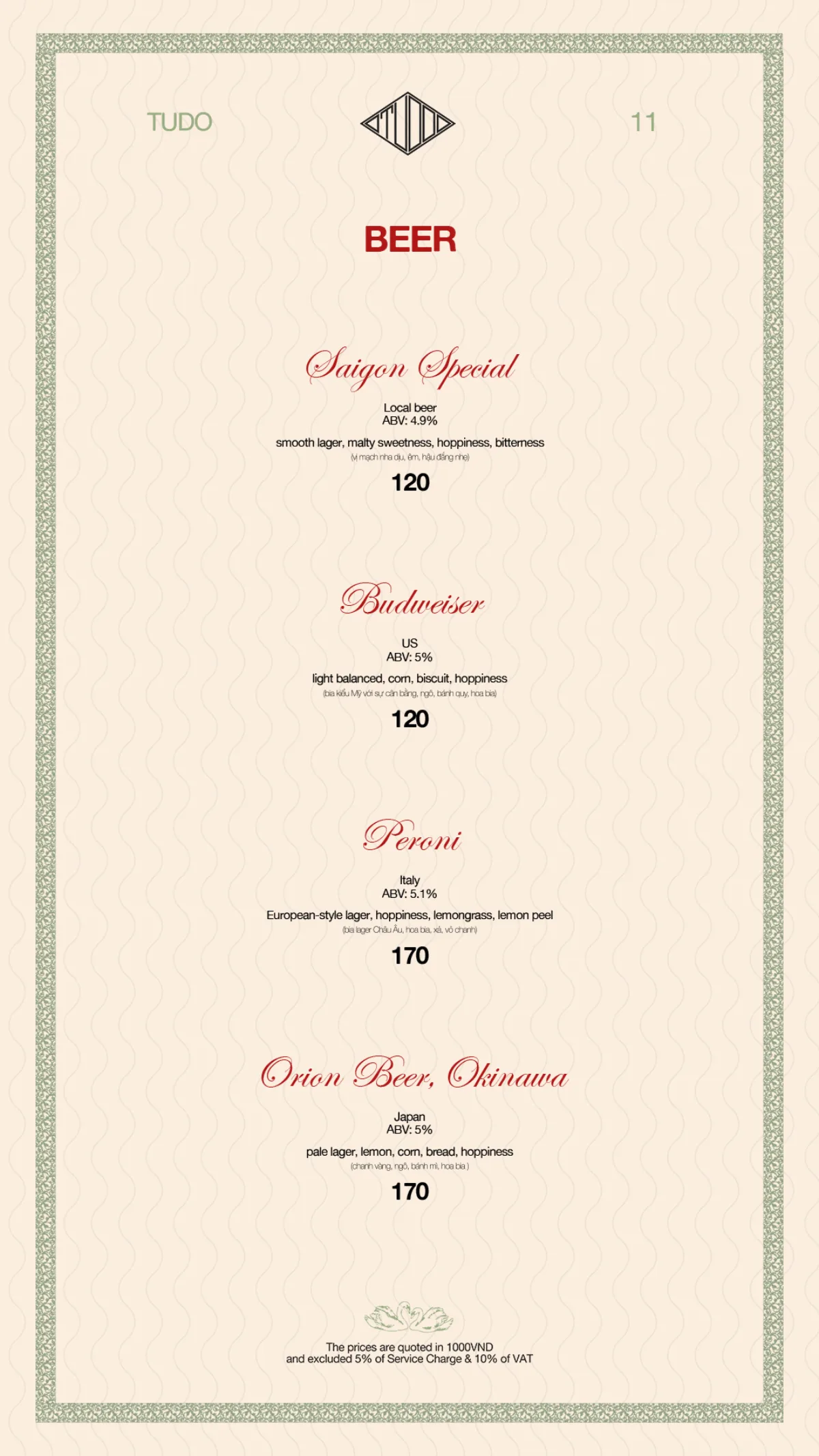 Menu Bodega Saigon trang 11 trên 15
