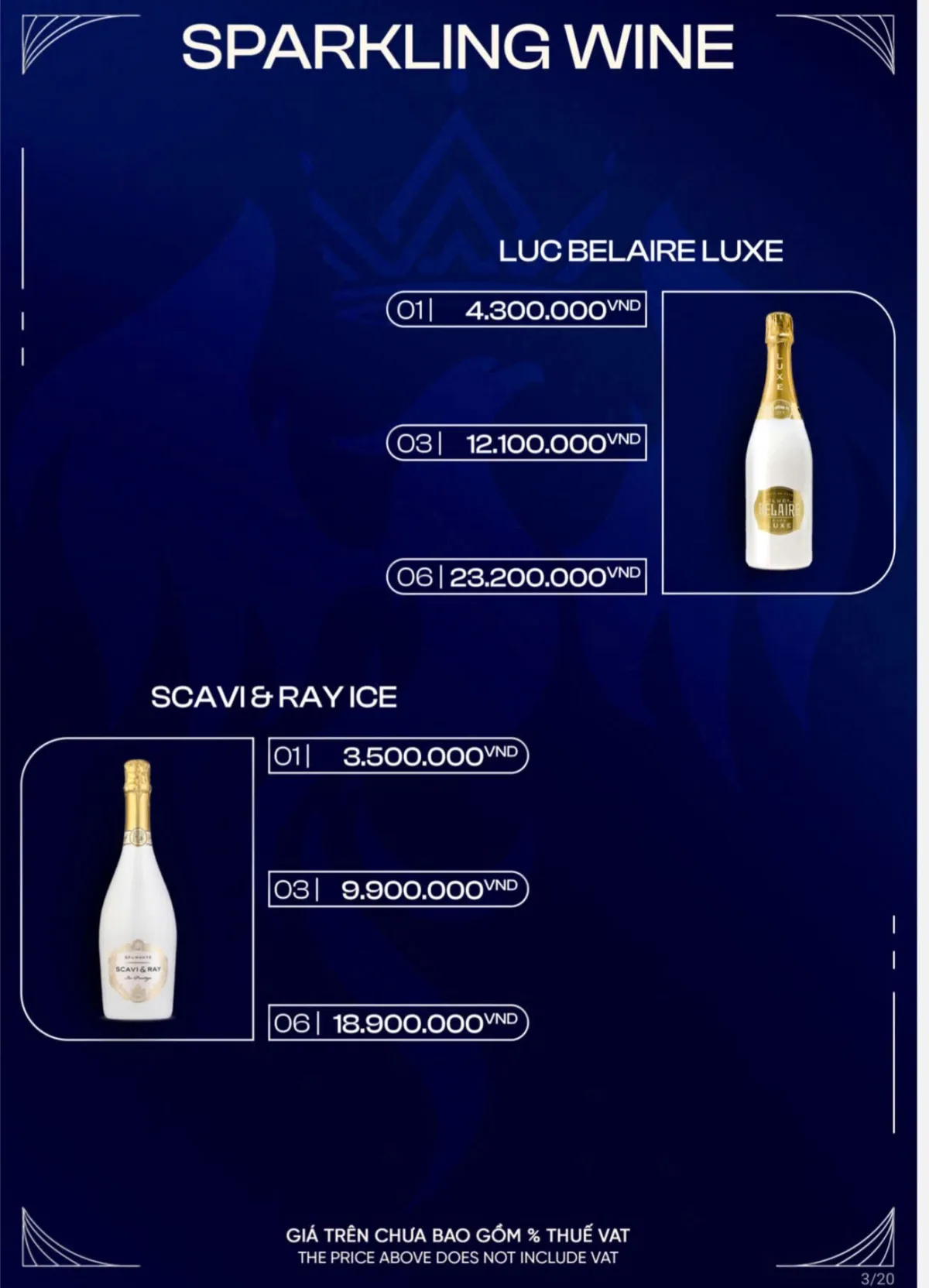 Menu Empire Club trang 2 trên 17