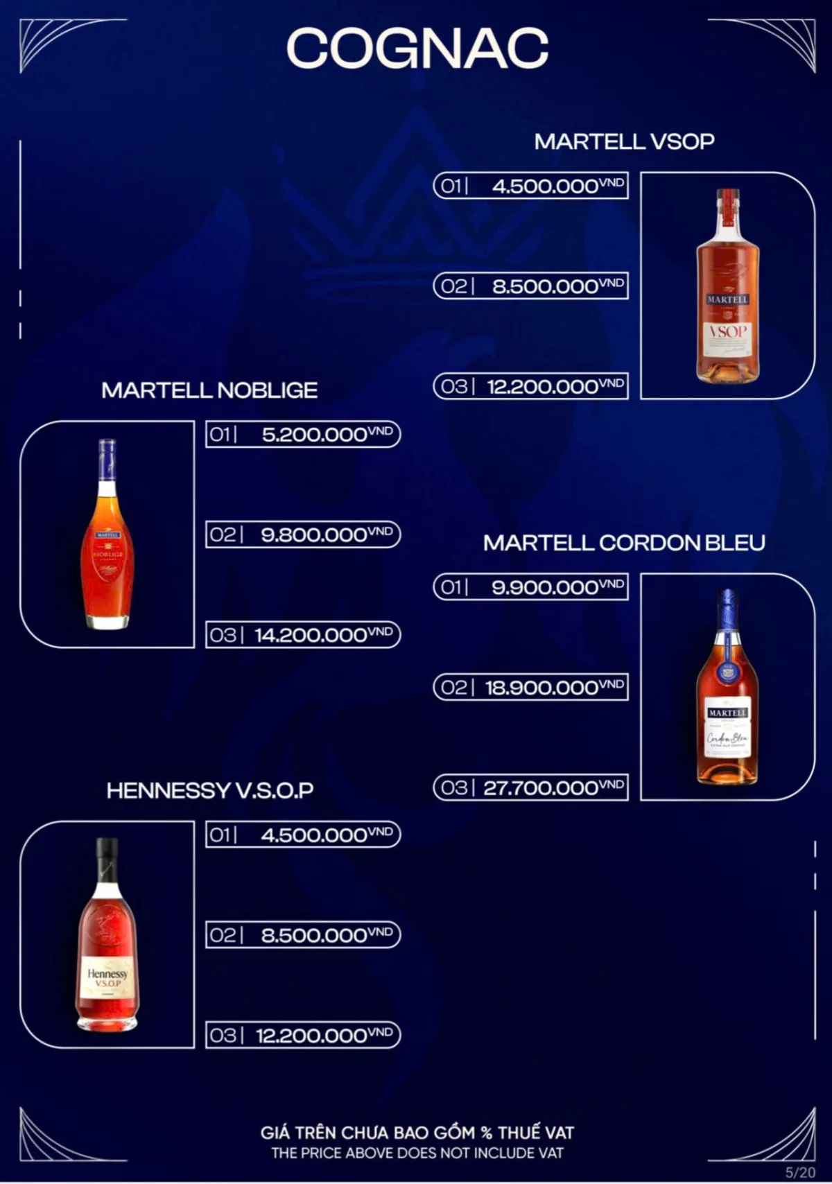 Menu Empire Club trang 4 trên 17