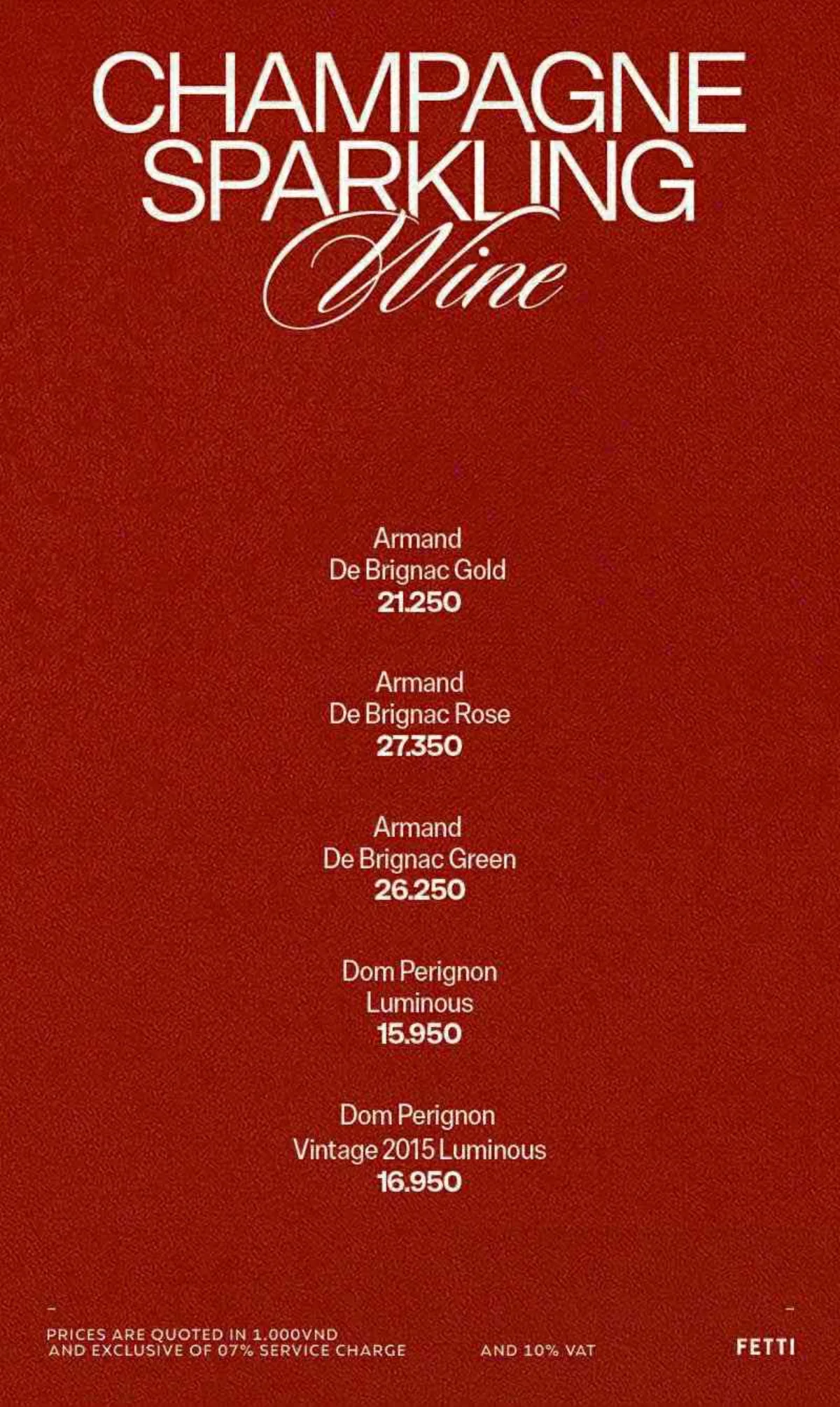 Menu Fetti Social Club trang 3 trên 9