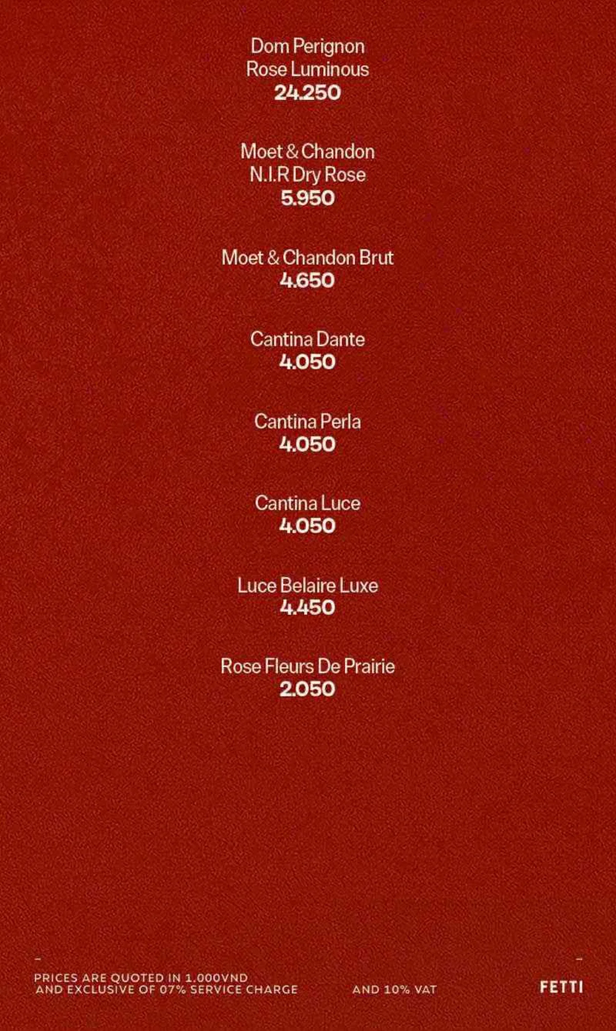 Menu Fetti Social Club trang 4 trên 9