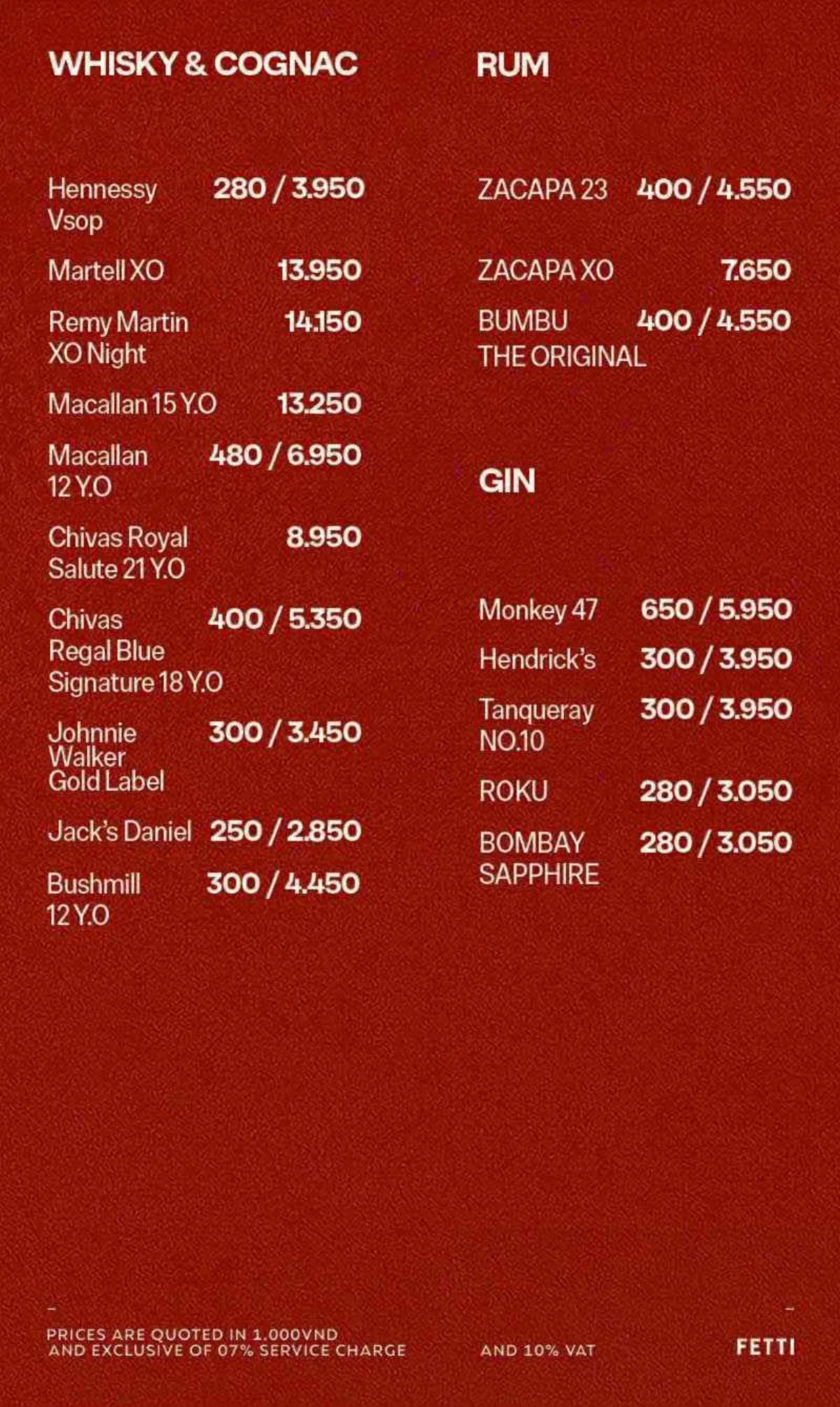 Menu Fetti Social Club trang 6 trên 9