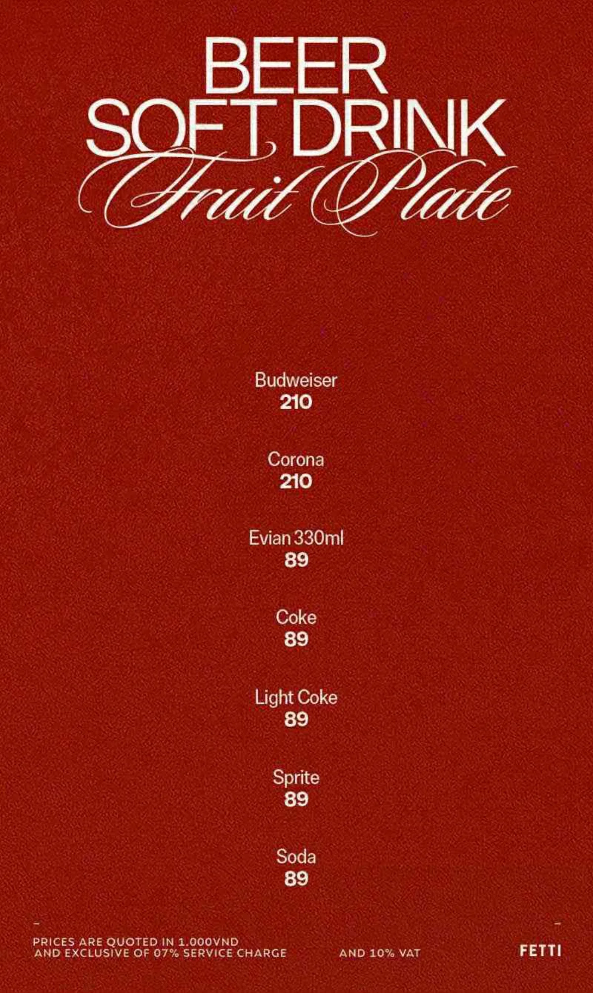 Menu Fetti Social Club trang 8 trên 9