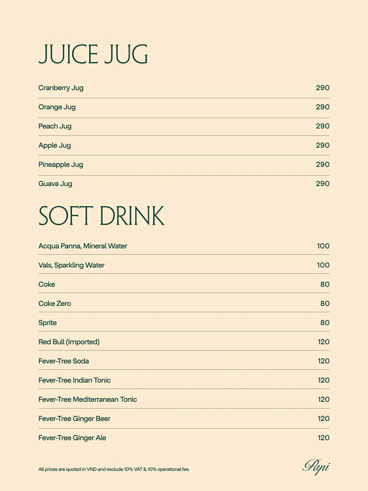 Menu PAPI Saigon trang 4 trên 8