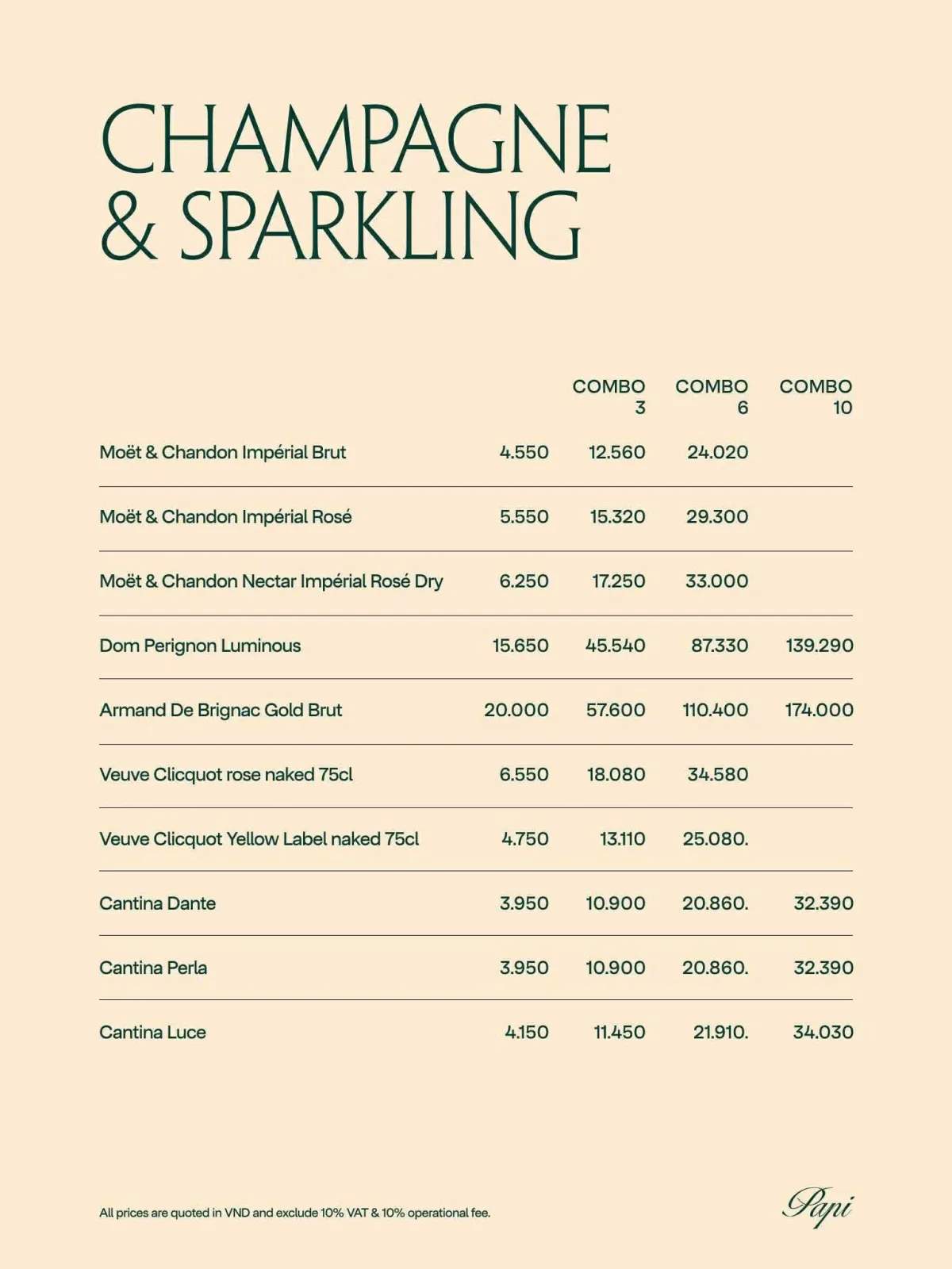 Menu PAPI Saigon trang 7 trên 8