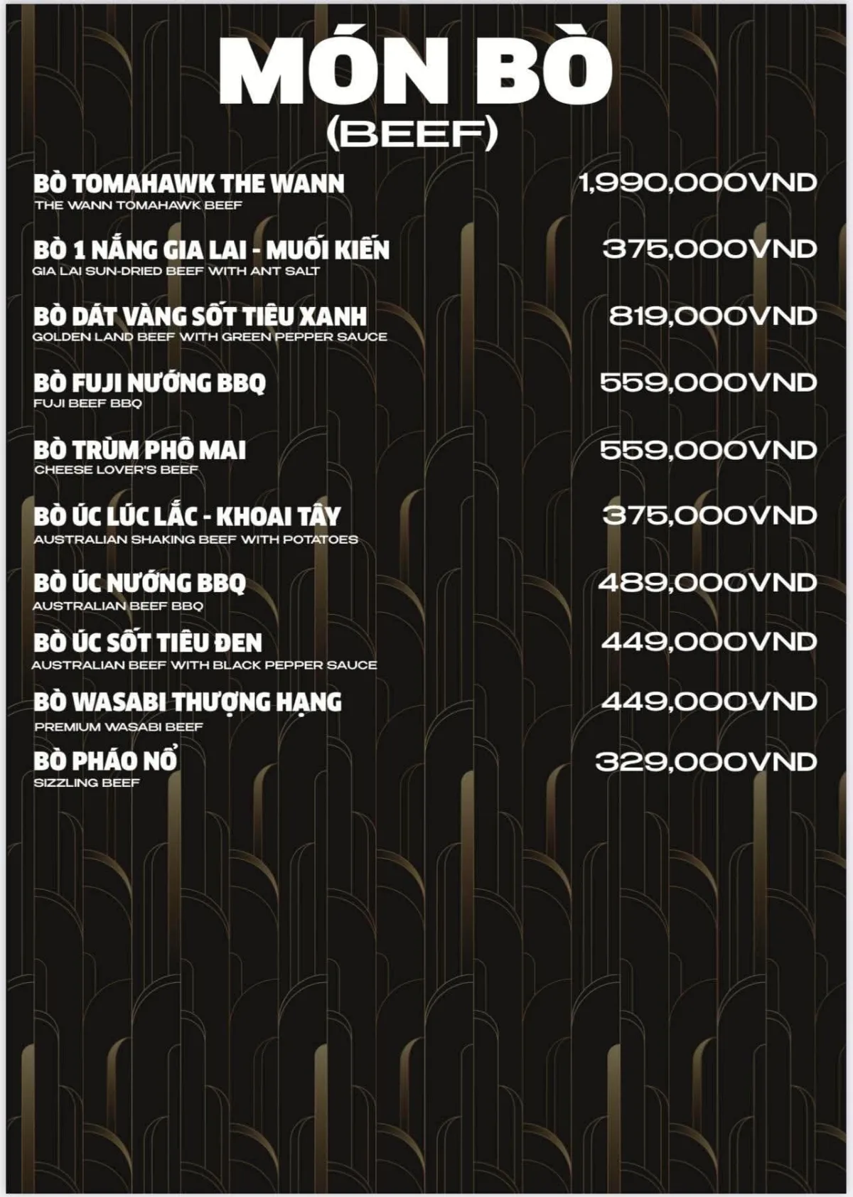 Menu món ăn The Wann trang 10 trên 21