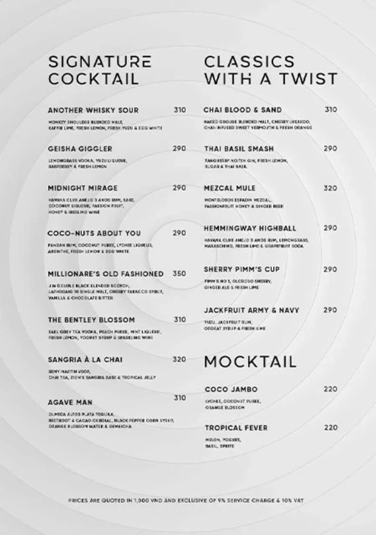 Menu Zion Sky Lounge & Dining trang 2 trên 12
